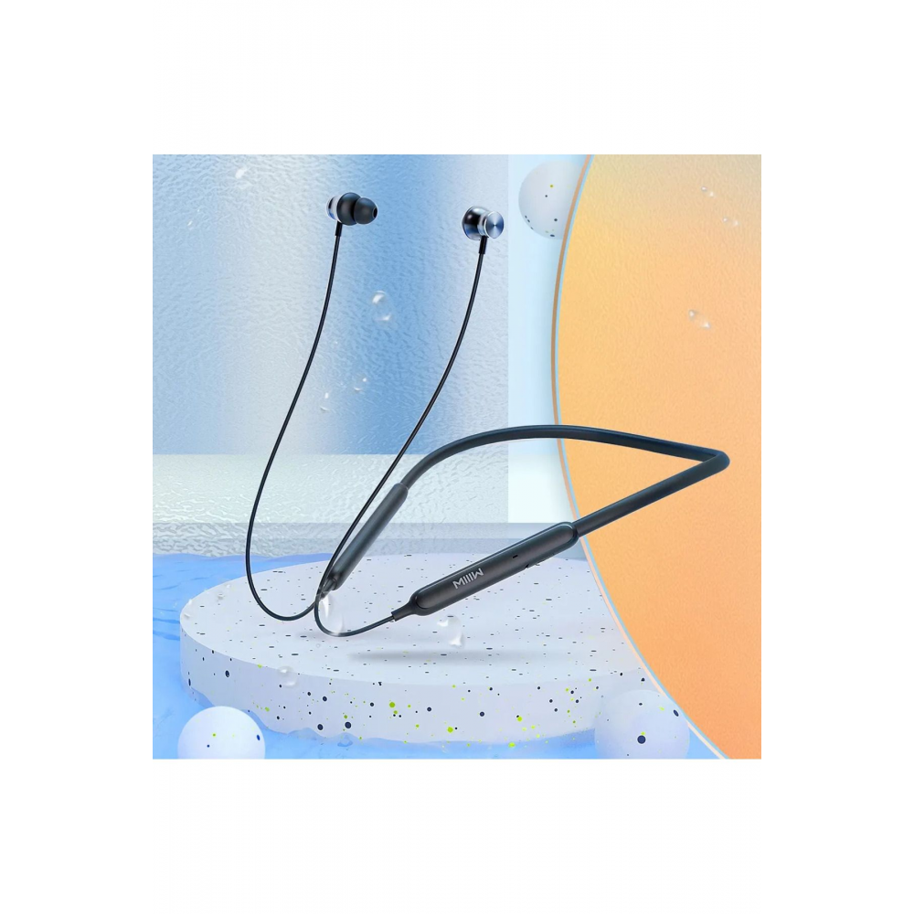 Mıııw W300 Boyun Askılı Spor Bluetooth Kablosuz Kulaklık - Su Geçirmez IPX4