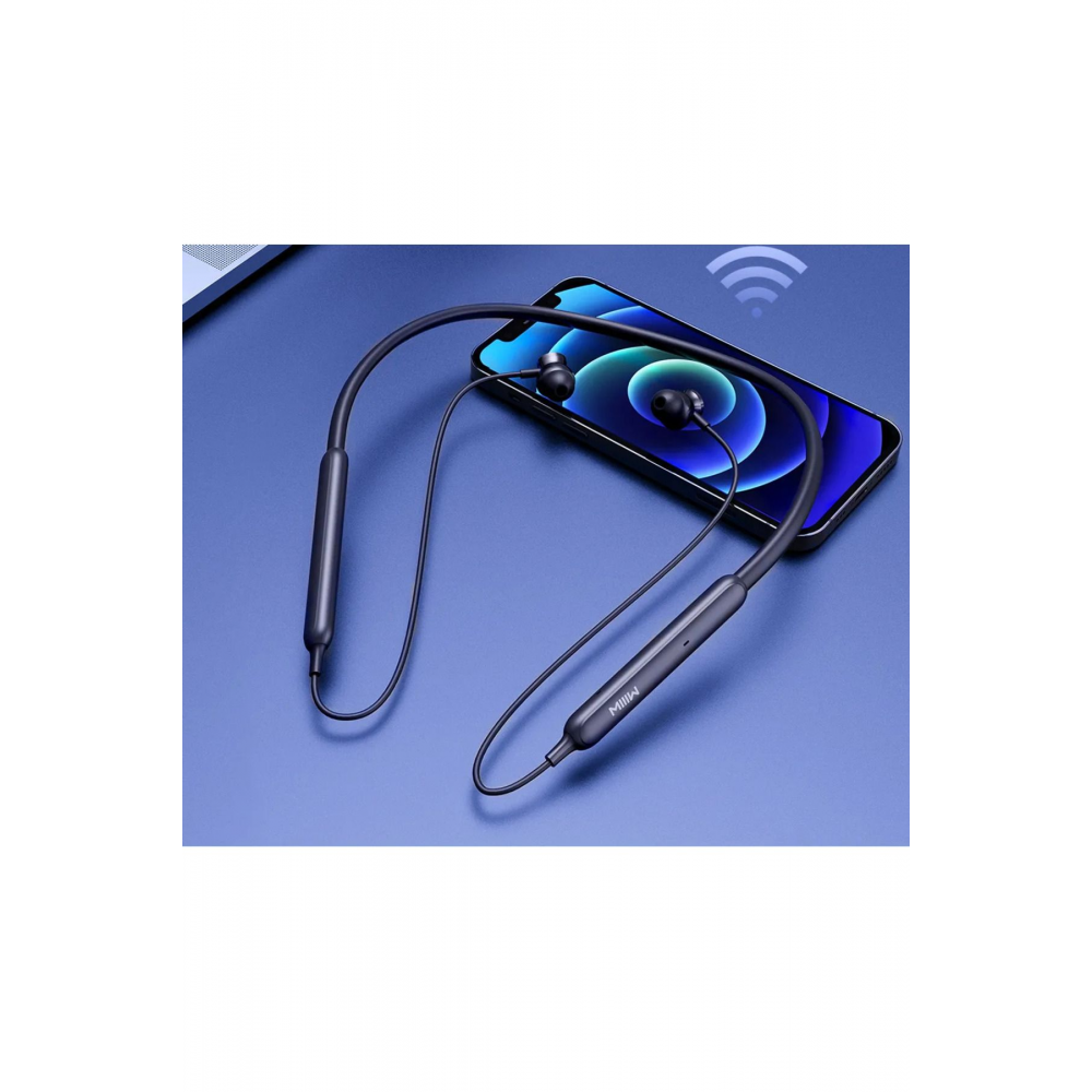 Mıııw W300 Boyun Askılı Spor Bluetooth Kablosuz Kulaklık - Su Geçirmez IPX4