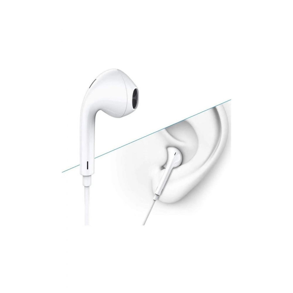 Jack Girişli Beyaz Kablolu Kulaklık Ios Android Uyumlu 3.5 mm Kulaklık