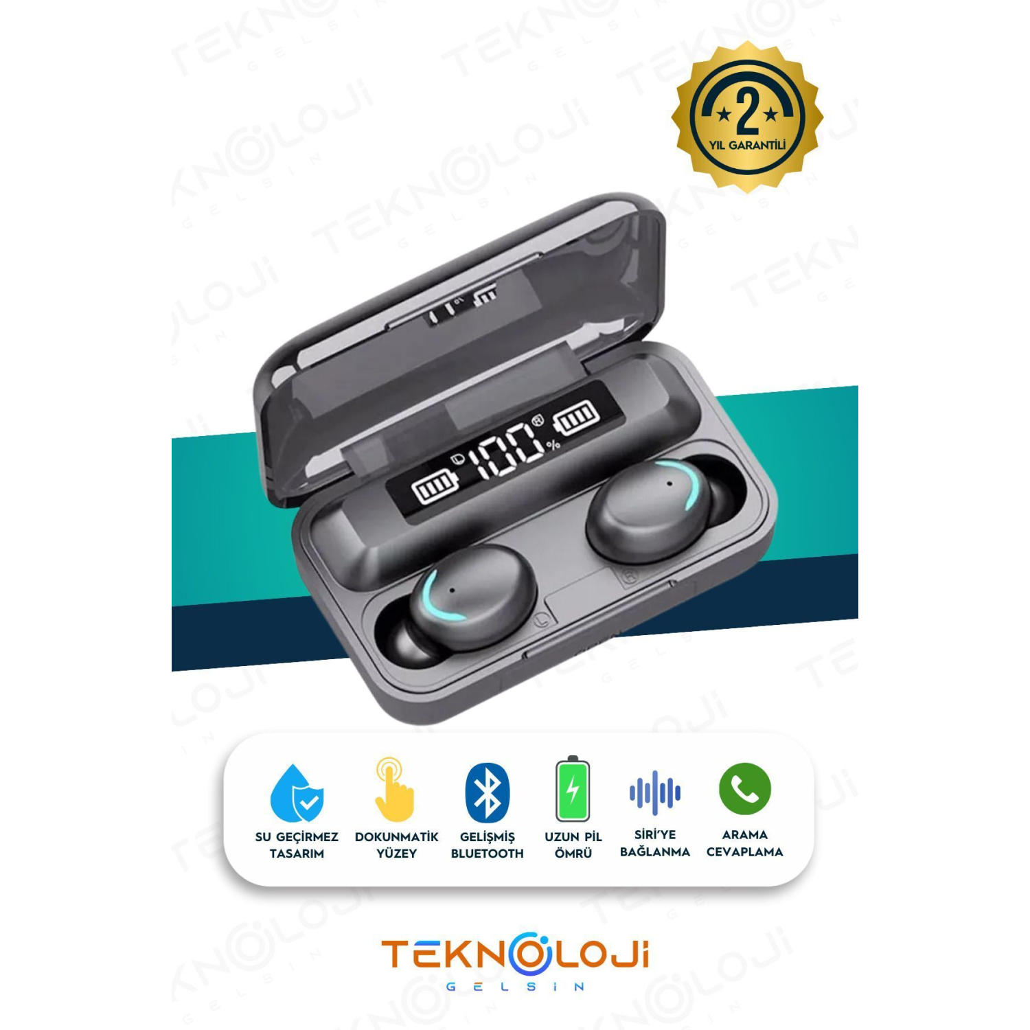 Bluetooth Kulaklık Kulakiçi Powerbanklı Çift Mikrofonlu Dokunmatik Kablosuz Earbuds F9 Pro