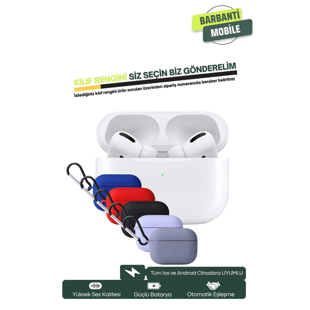 Pro Ios Android Uyumlu Kablosuz Bluetooth Kulaklık Karışık Renk Kılıf Hediyeli