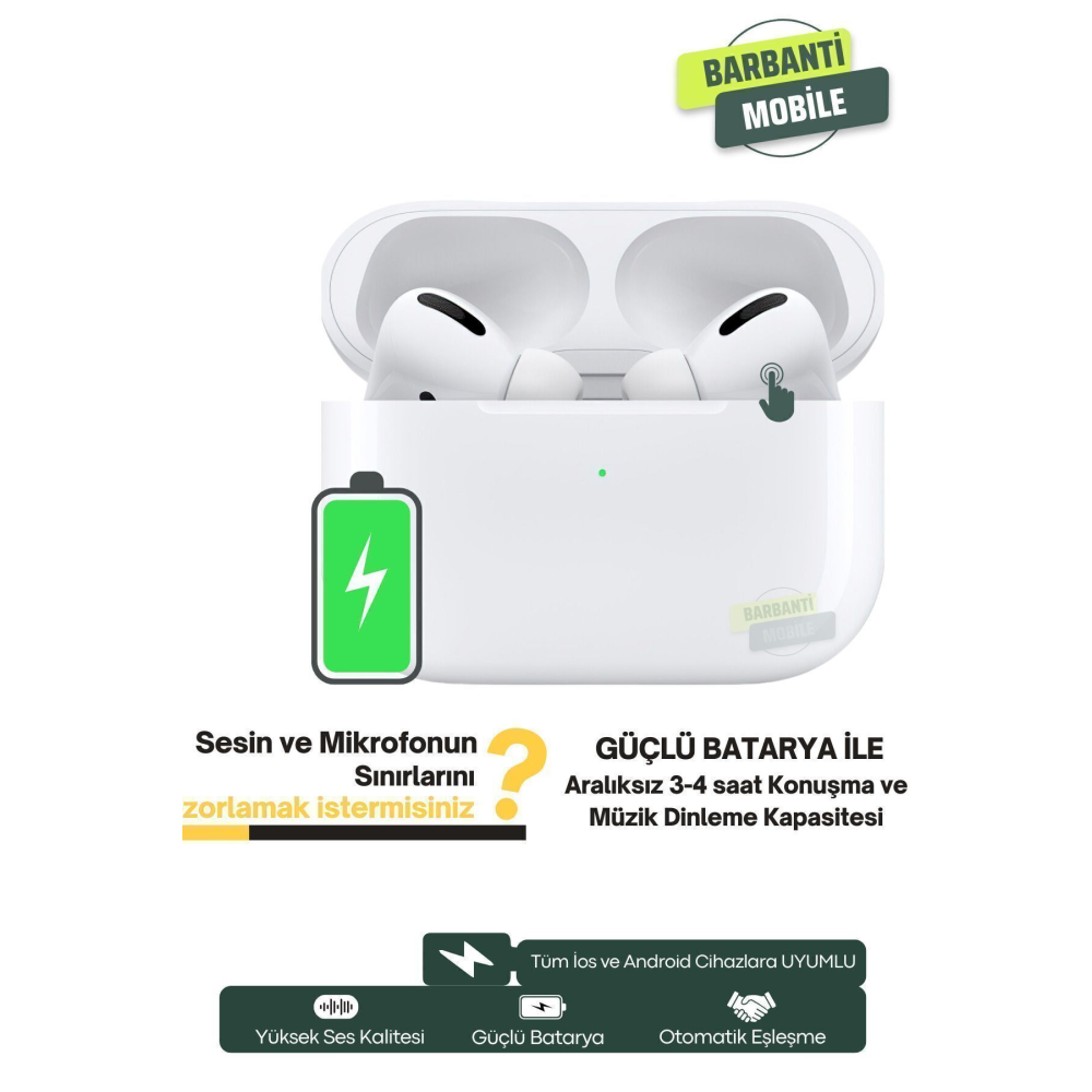 Pro Ios Android Uyumlu Kablosuz Bluetooth Kulaklık Karışık Renk Kılıf Hediyeli