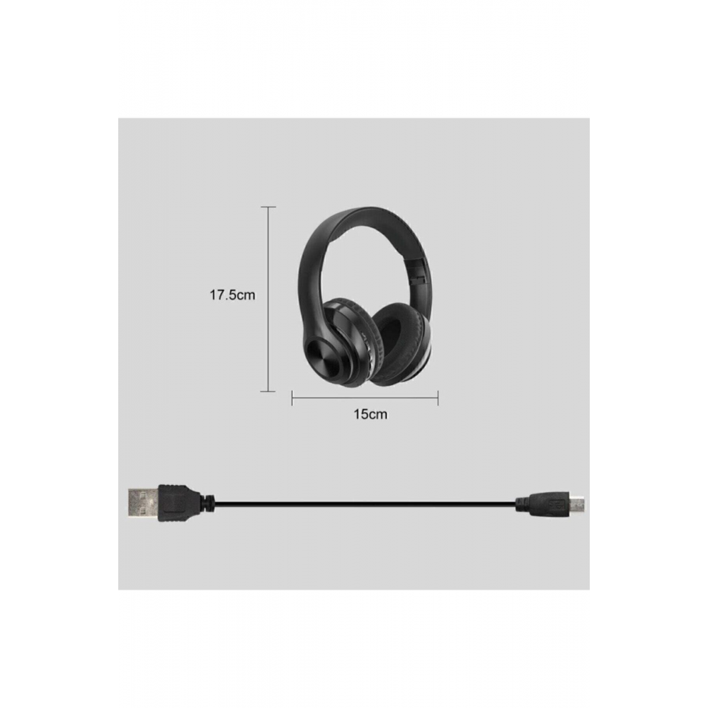 P68 Bluetooth Kulaklık Kablosuz Stereo Siyah