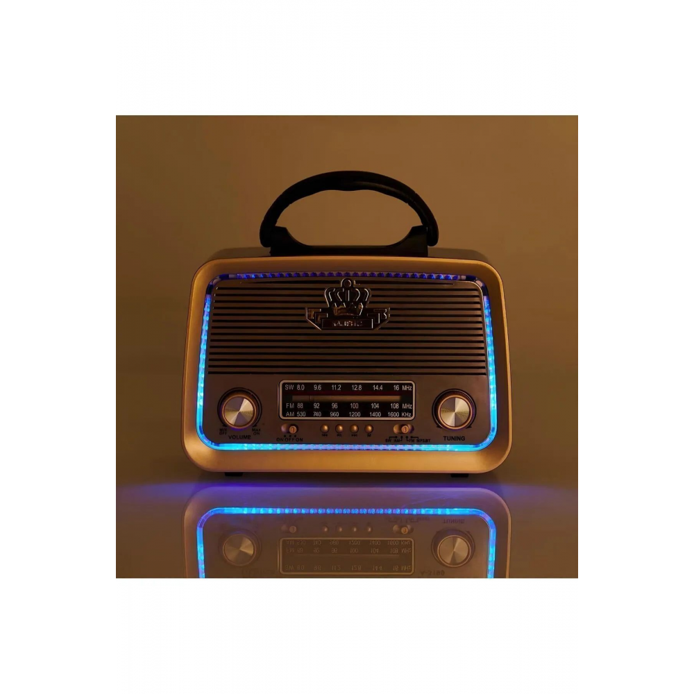 301 Eskitme Nostalji Tasarımlı Bluetoothlu Nostalji Radyo Fm-sd Kart-aux