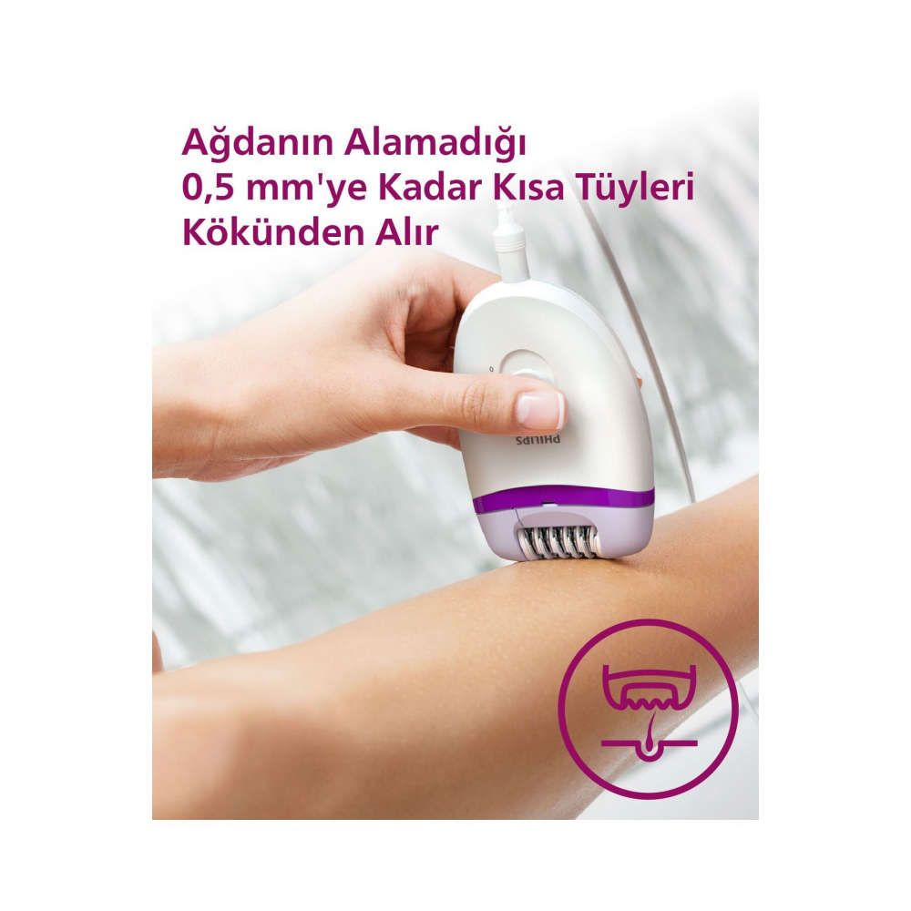 BRE225/05 Kablolu Epilatör,Bacak İçin Kullanım,2 Hız Ayarı,Yıkanabilir Başlık