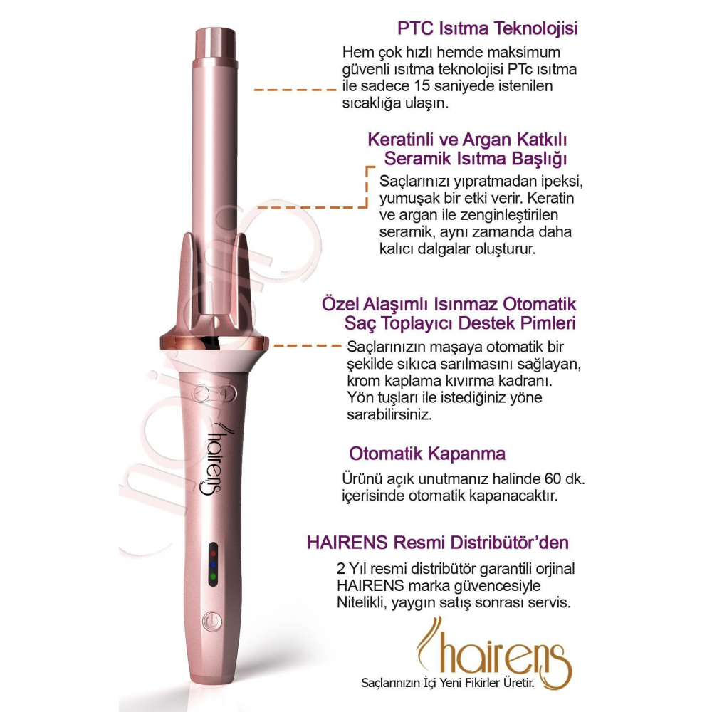 Hrs 260 Otomatik Saç Maşası 25 mm Ekstra Uzun Başlık HRS260