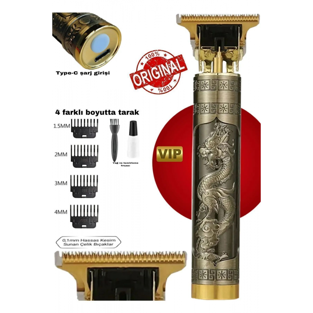 Dragon Profesyonel N-1524 Saç Sakal Ense Çizim Tüm Vücut Tüyü Lazer Öncesi Tıraş Makinesi