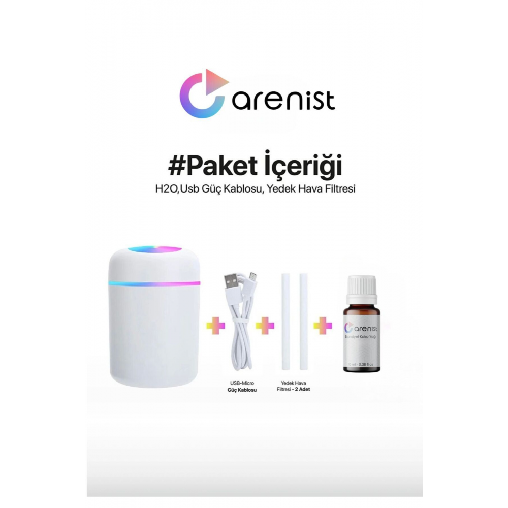 300 ml Ultrasonik Hava Nemlendirici Buhar Makinesi ve Aroma Difüzörü.