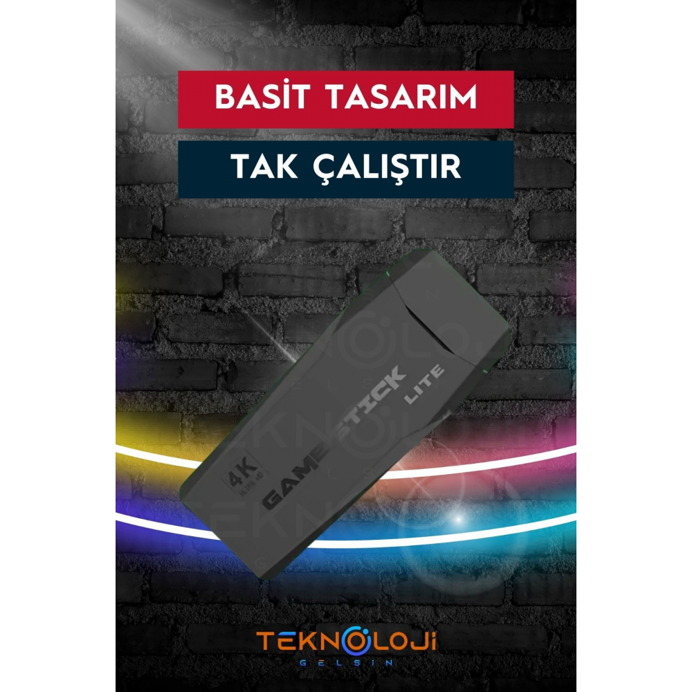 Gaming Atari 2.4g Uyumlu Kablosuz Çift Kol Atari Retro 20000 Oyun Game Stick