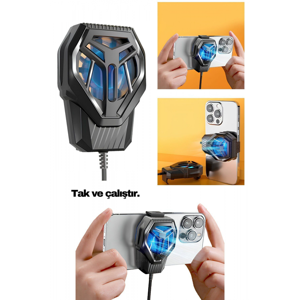S10 Radyatör Telefon Soğutucu Fan Hızlı Ve Güçlü Soğutma Tüm Telefonlara Uyumlu