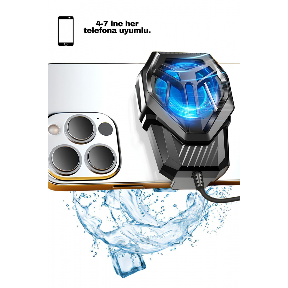 S10 Radyatör Telefon Soğutucu Fan Hızlı Ve Güçlü Soğutma Tüm Telefonlara Uyumlu