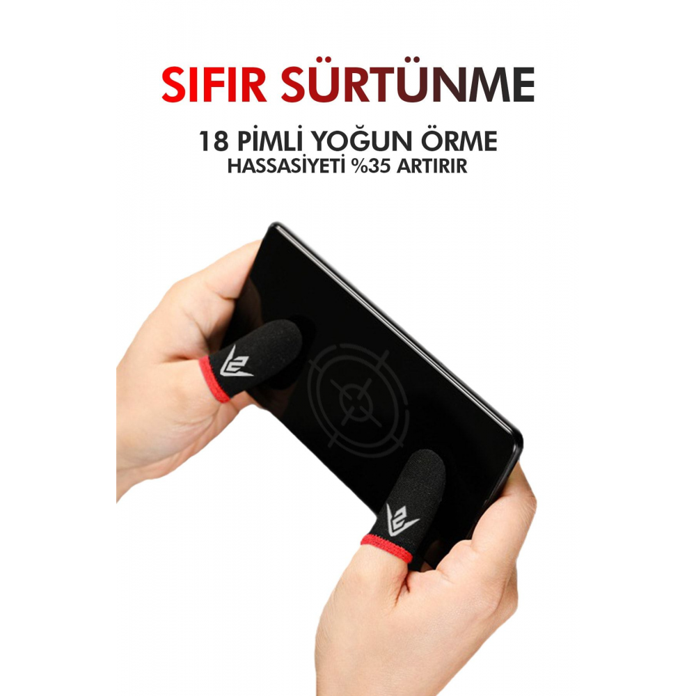 E-spor Mobil Oyun Parmak Eldivenleri Süper Iletken Karbon Fiber Kumaş - 1 Çift - 2 Parmaklık