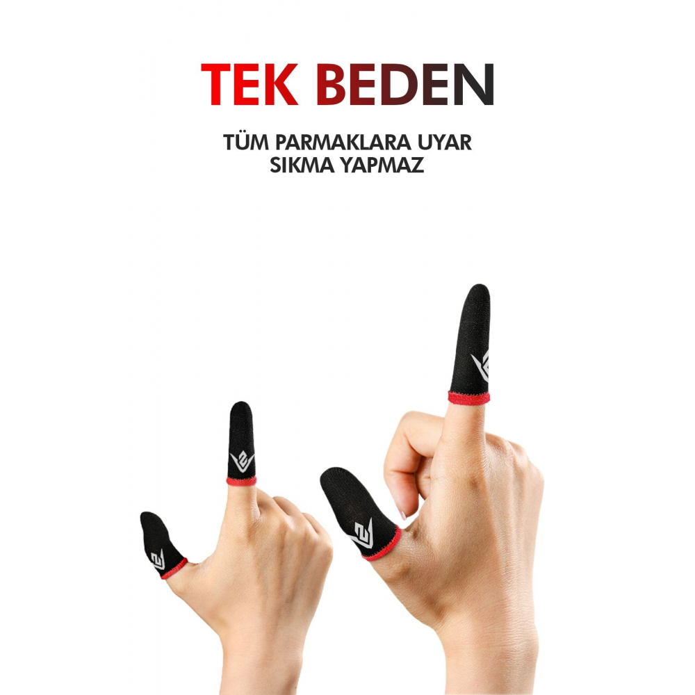 E-spor Mobil Oyun Parmak Eldivenleri Süper Iletken Karbon Fiber Kumaş - 1 Çift - 2 Parmaklık