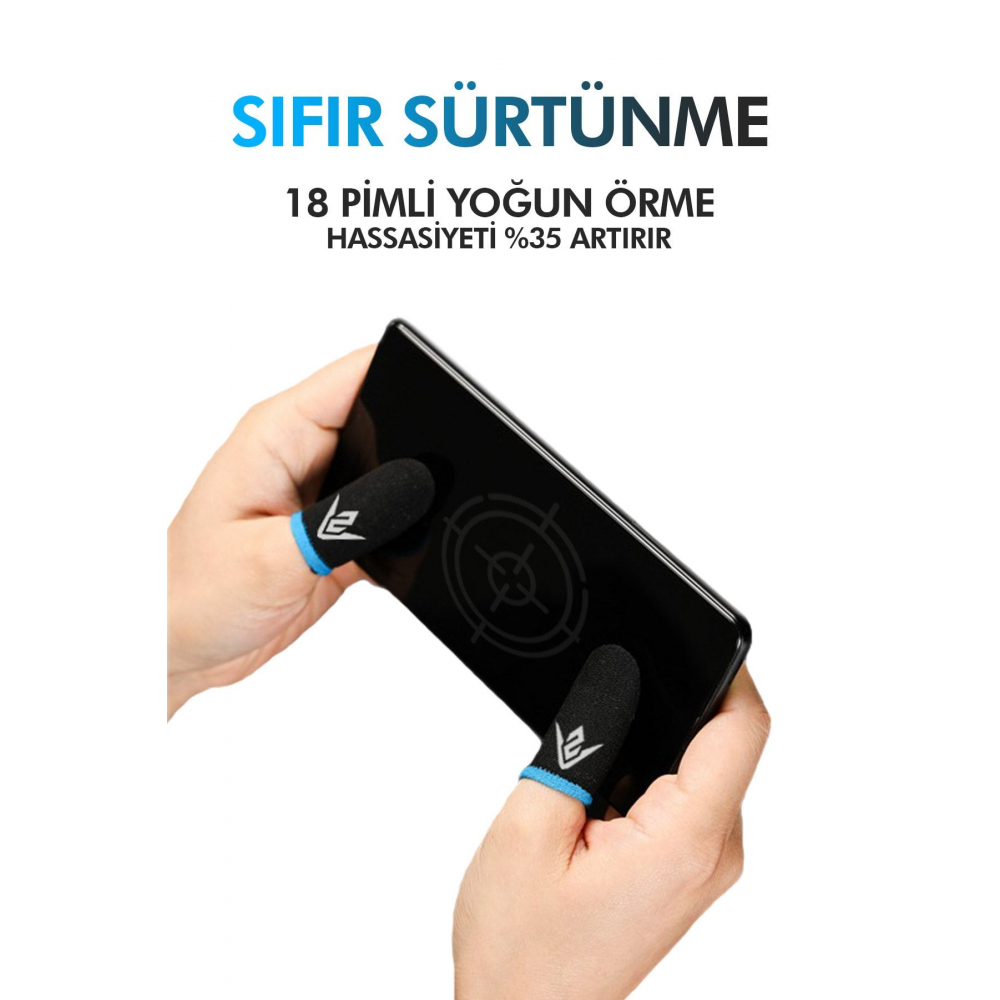 E-spor Parmak Eldivenleri - Pubg Oyun Eldiveni Ter Geçirmez 1 Çift - 2 Parmaklık