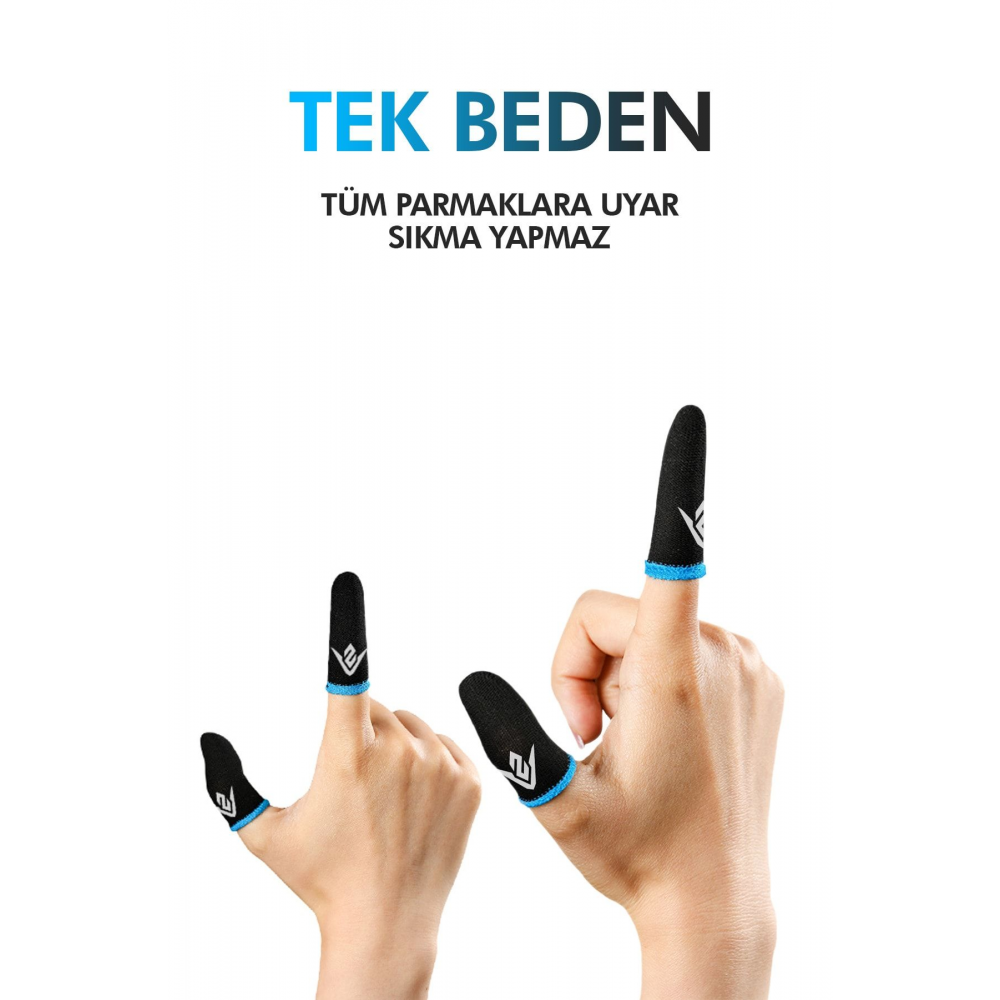 E-spor Parmak Eldivenleri - Pubg Oyun Eldiveni Ter Geçirmez 1 Çift - 2 Parmaklık
