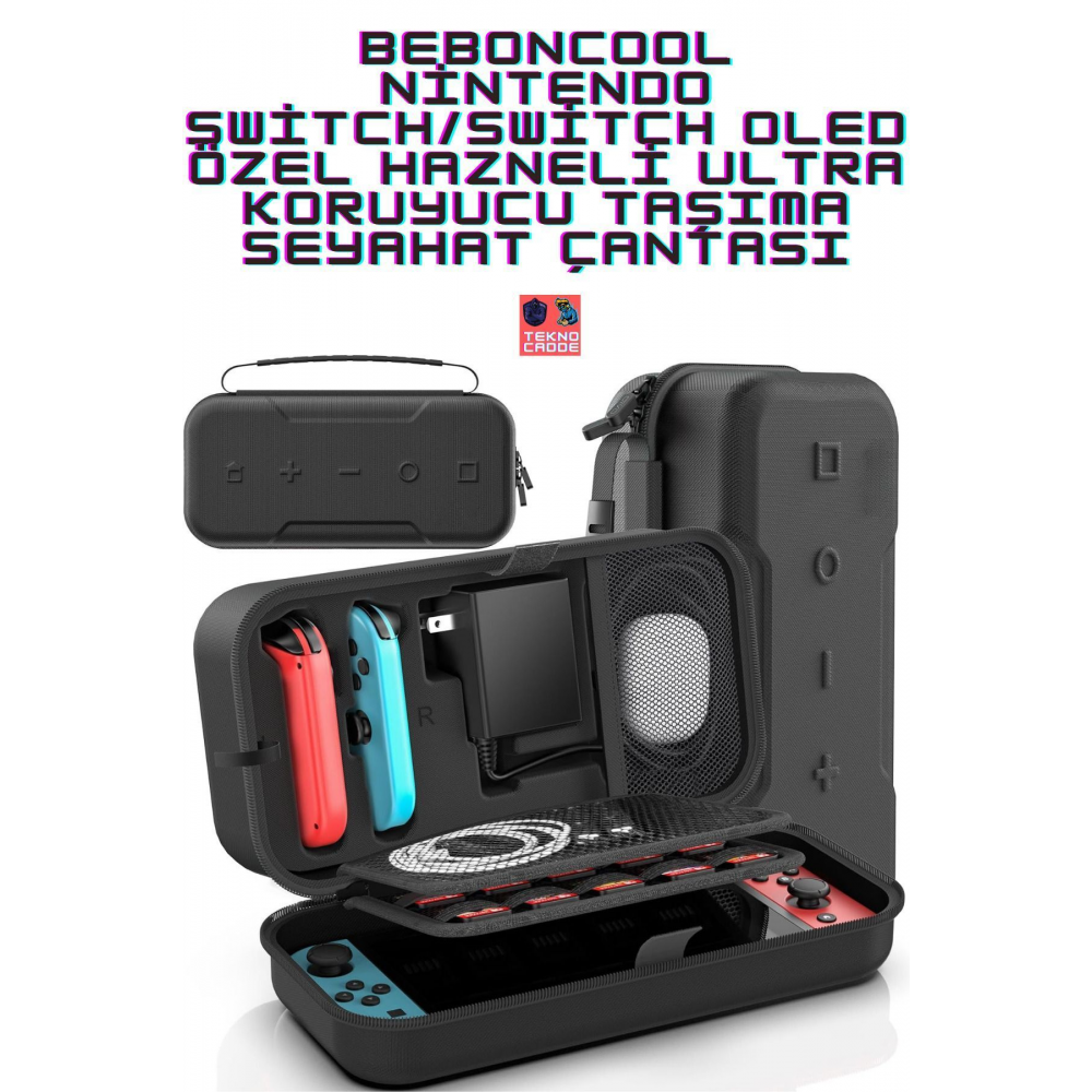 Nintendo Switch/Switch OLED Özel Saklama Alanlı Ultra Koruyucu Taşıma Seyahat Çantası