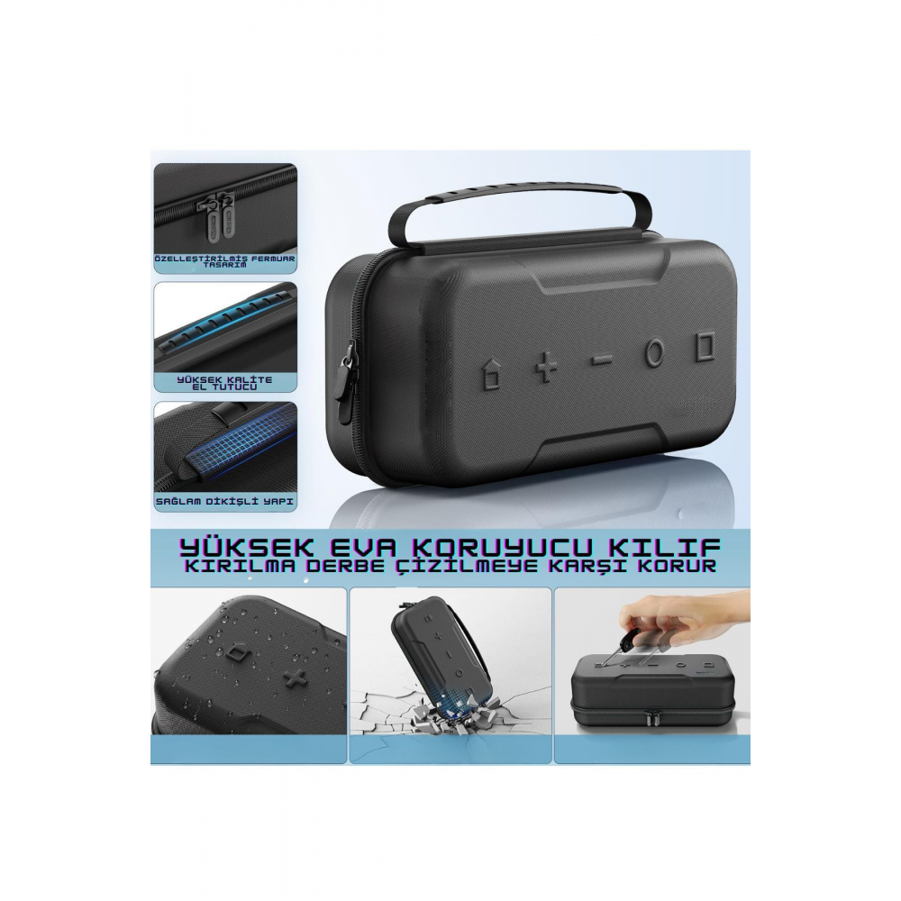 Nintendo Switch/Switch OLED Özel Saklama Alanlı Ultra Koruyucu Taşıma Seyahat Çantası