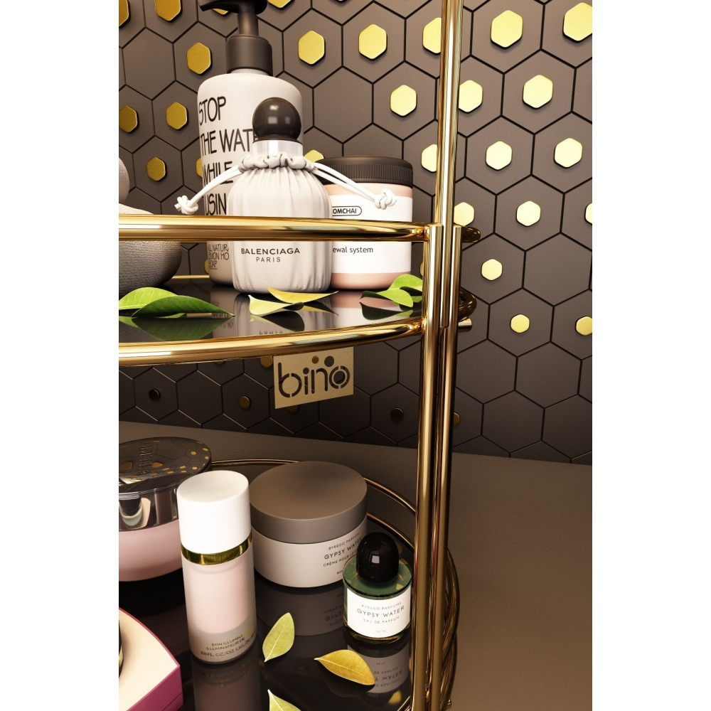 Banyo Düzenleyici Organizer Takı Kozmetik Havlu Rafı Standı 2 Katlı 40cm