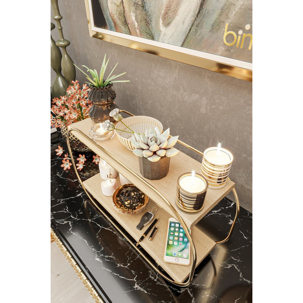 Çok Amaçlı Düzenleyici Oval Raf Ahşap Masaüstü Banyo Mutfak Rafı Takı Ve Makyaj Organizeri