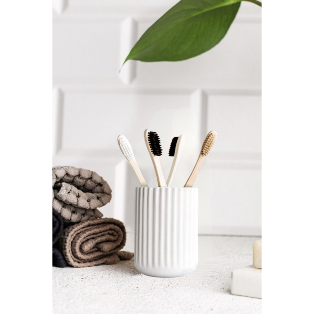 Beyaz Beton Diş Fırçalık