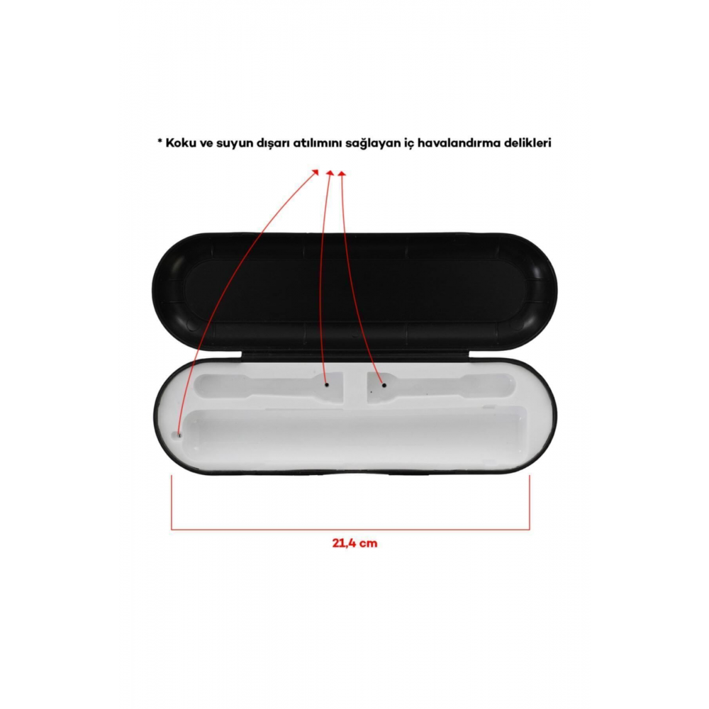 Oral B Şarjlı Diş Fırçası Koruma Kabı, Saklama Kabı, Hijyenik Seyahat Kutusu - Sıyah