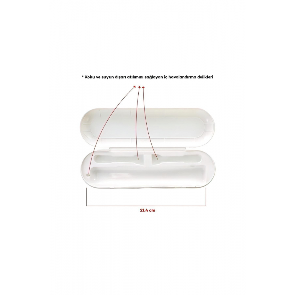 Oral B Uyumlu  Şarjlı Diş Fırçası Koruma Kabı  Saklama Kabı  Hijyenik Seyahat Kutusu - Beyaz