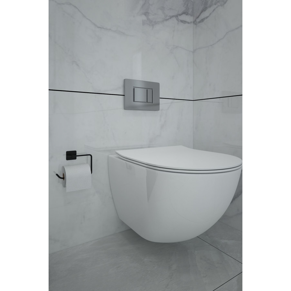 Yapışkanlı Siyah Kare Açık Tuvalet Kağıtlığı Wc Kağıtlık Tuvalet Kağıdı Askısı