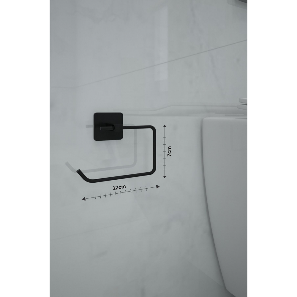 Yapışkanlı Siyah Kare Açık Tuvalet Kağıtlığı Wc Kağıtlık Tuvalet Kağıdı Askısı