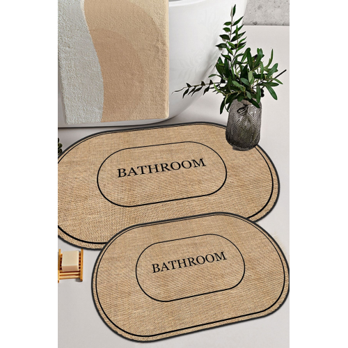 Dijital Kaymaz Yıkanabilir Jüt Görünümlü Bath Modern Banyo  Klozet Takımı