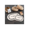 Kaymaz Taban, Banyo,paspası, Bathroom Yazılı, Estetik, Oval, 2'li Klozet Takımı