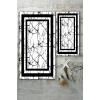 Şerit Detaylı Mermer Desenli 2'li Banyo Paspas Takımı (60x100/40x60) - Wlly217