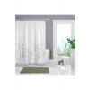 Banyo Perdesi Papatya Çiçek Desen Duş Perdesi, Askı Aparatı Hediyeli 180x200 C Halkalı Duş Perdesi