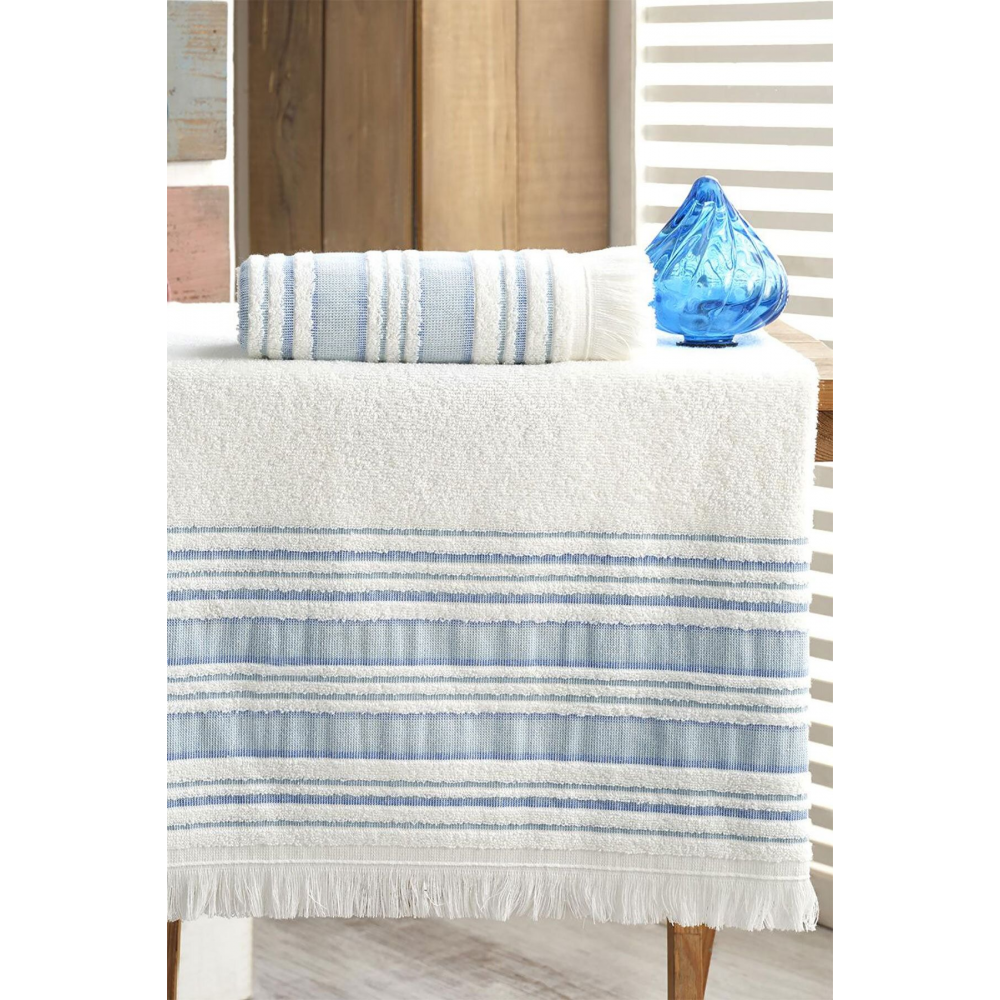 Mavi Banyo Havlu Takımı 70x140  50x90