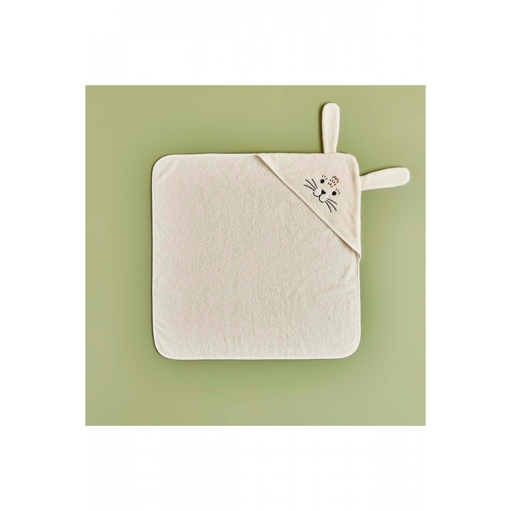 %100 Pamuk Rabbit Kundak Havlu Ekru (75X75 CM)