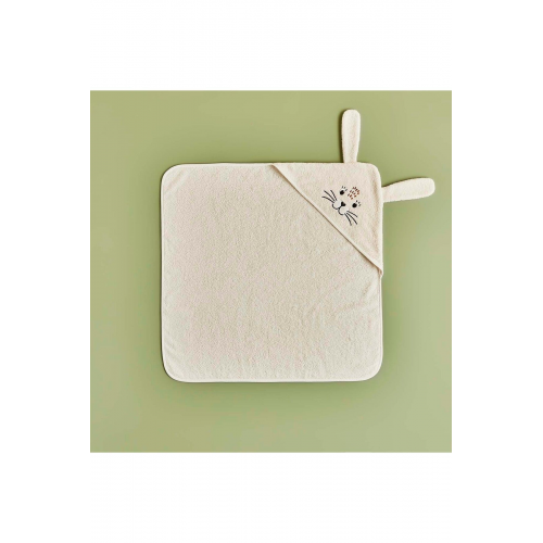 %100 Pamuk Rabbit Kundak Havlu Ekru (75X75 CM)