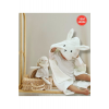 Yumuşacık Pamuklu Kız-erkek Yenidoğan/bebek Banyo Kundak Havlusu Ekru/tavşan