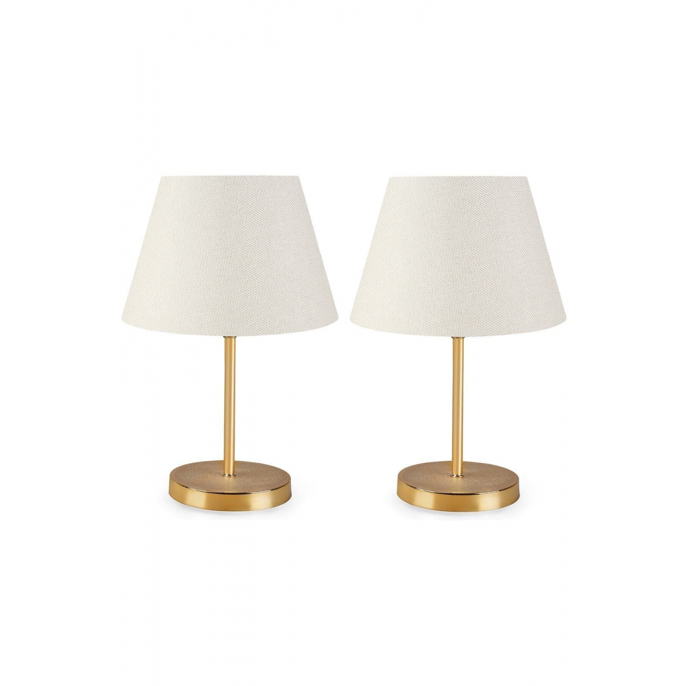 Lara Gold Gövdeli 2'li Abajur Seti