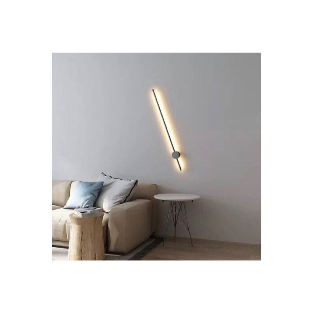 Modern Dekoratif Led Duvar Aplik 70cm Siyah 3000k