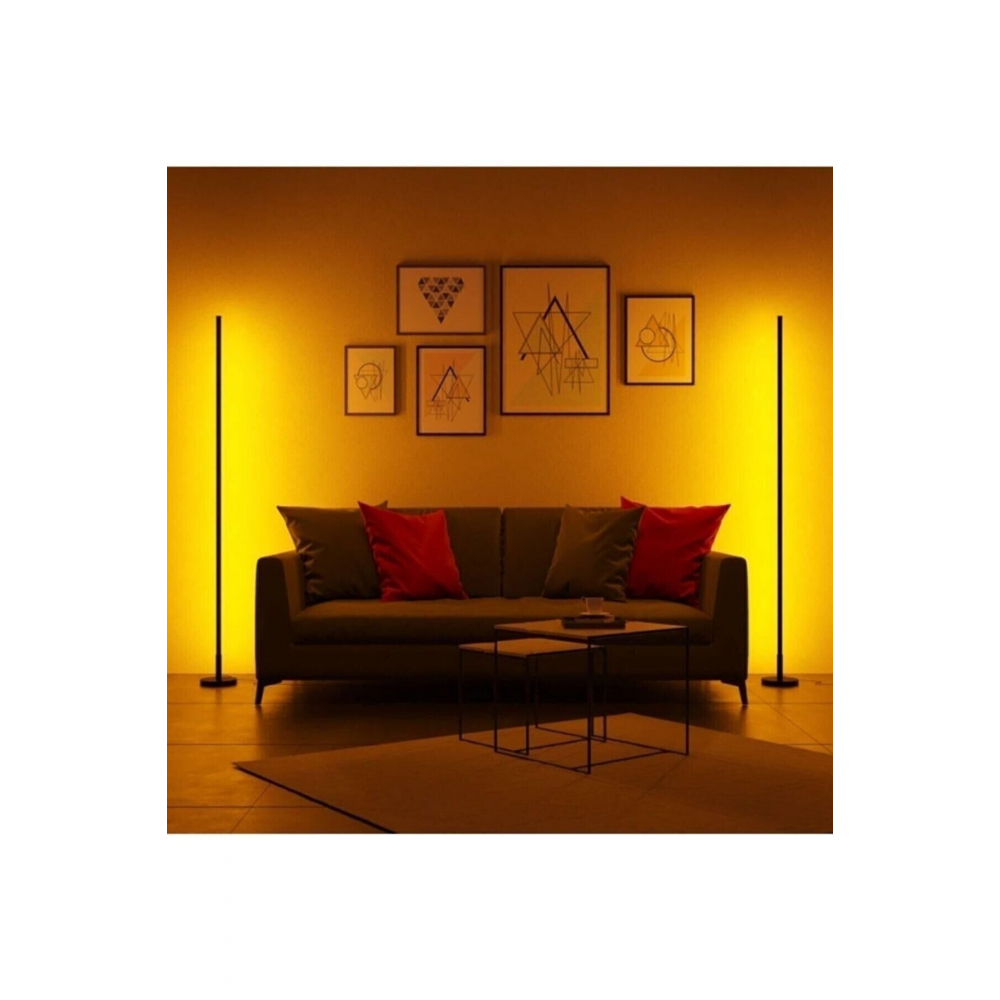 Dekoratif Minimalist Led Lambader Animasyonlu Kumandalı 256 Renk Köşe Lambası