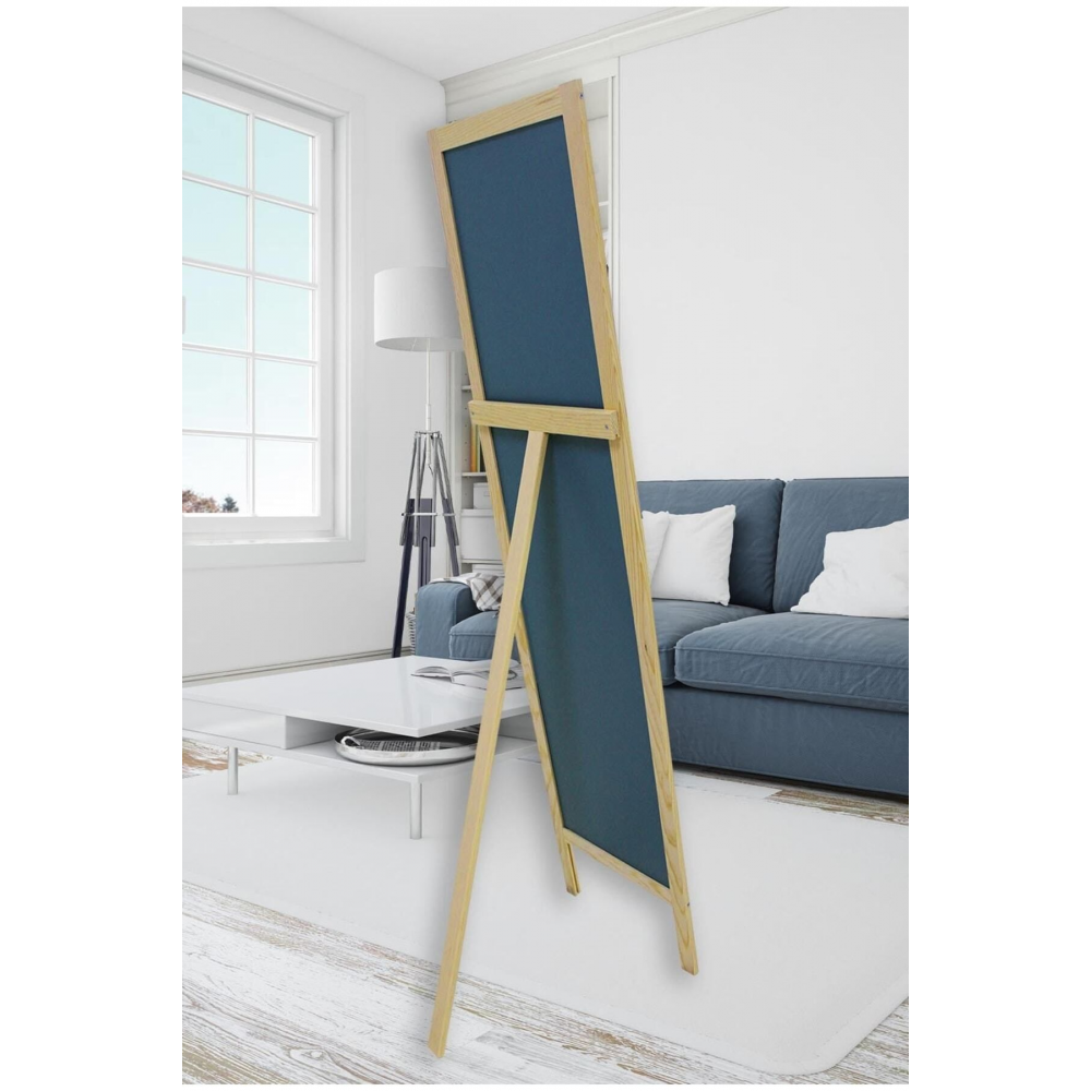Naturel Ahşap Ayaklı Boy Aynası 145x40