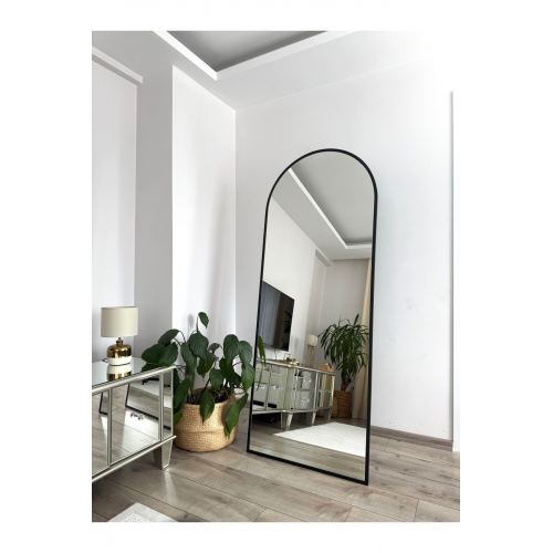 Siyah Metal Çerçeveli 180x70 Ayaklı Boy Aynası