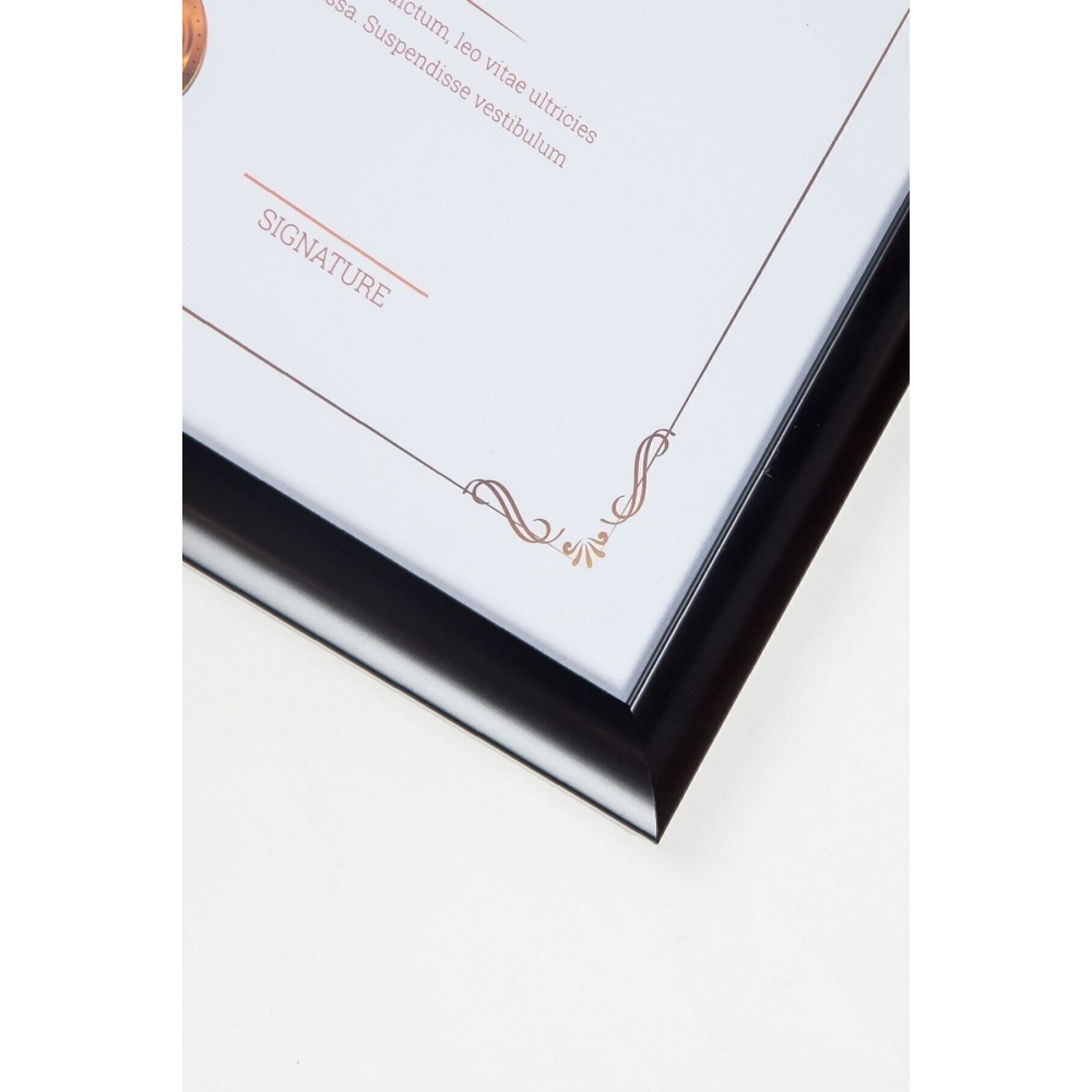 A4 Çerçeve Siyah 21x30 Sertifika Diploma Belge Fotoğraf Için Pvc Camlı