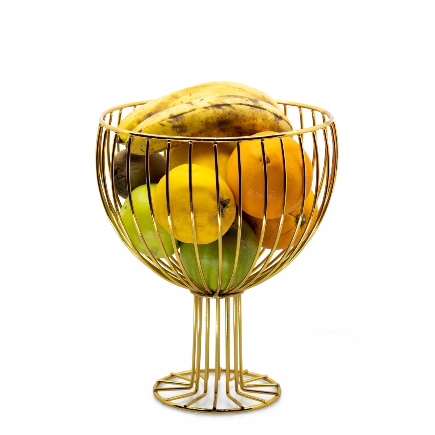 Gold Kadeh Dizyn Metal Meyvelik Sunum Sepeti Dekoratif Mutfak Salon Oturma Odası
