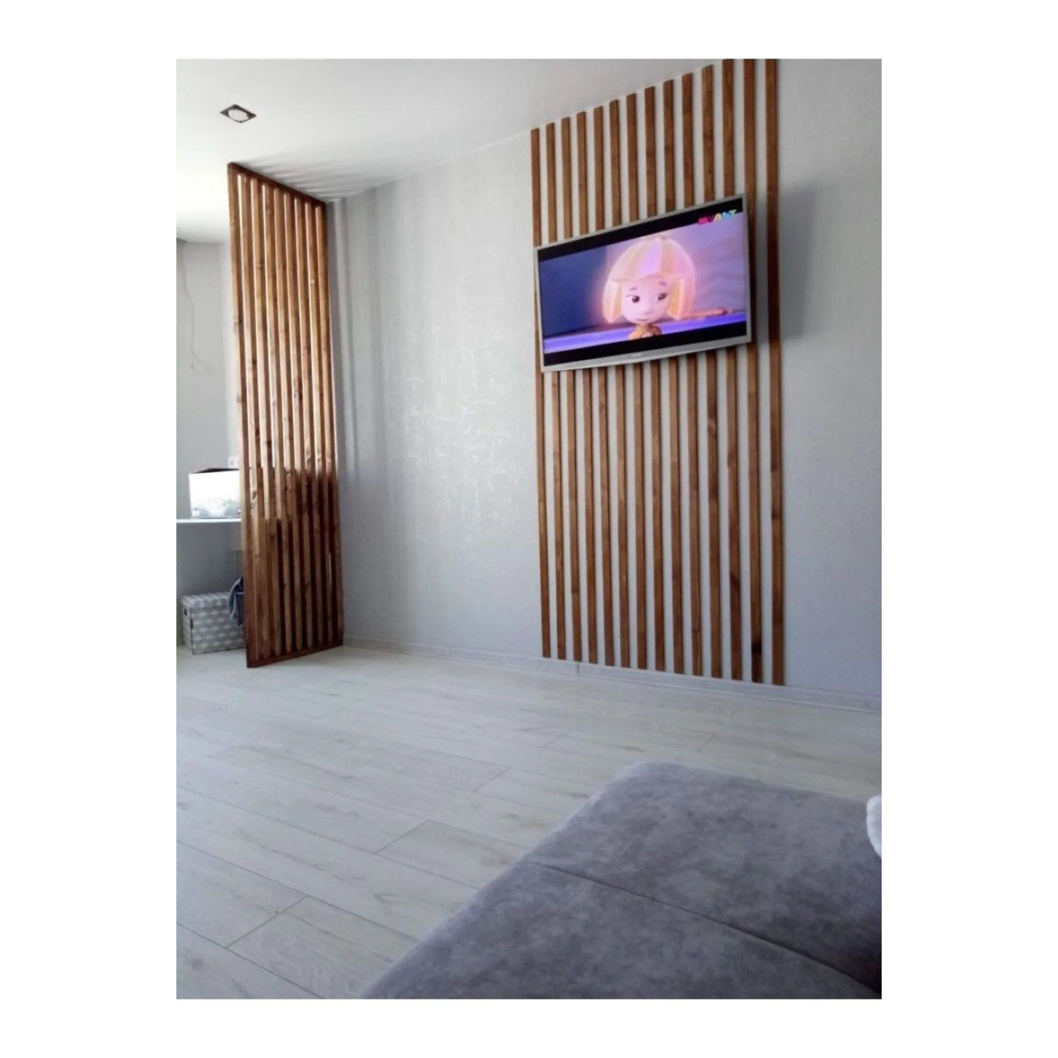 Dekorasyon Ahşap Şerit Duvar Panelleri Duvar Çıtası Iskandinav KEMENÇE Kahverengi (10 ADET)