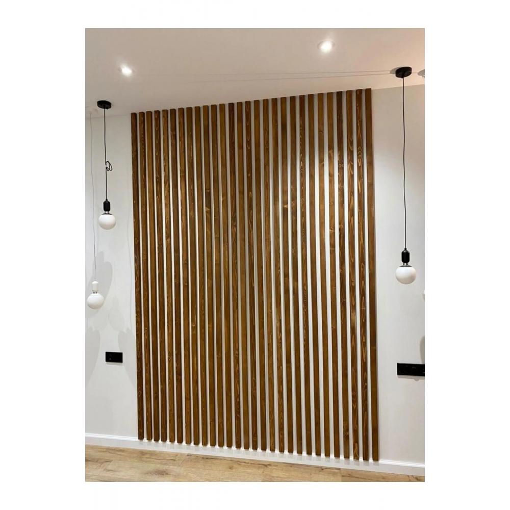 Dekorasyon Ahşap Şerit Duvar Panelleri Duvar Çıtası Iskandinav KEMENÇE Kahverengi (10 ADET)