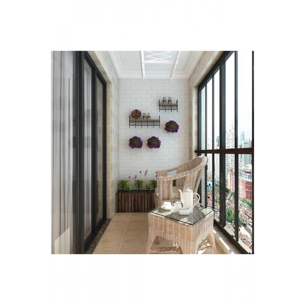 Kendinden Yapışkanlı Beyaz Duvar Paneli 3d