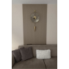 Gold Gravity Pendulum Elegant Series 37x85 , Modern Dekoratif Metal Cam Duvar Saati