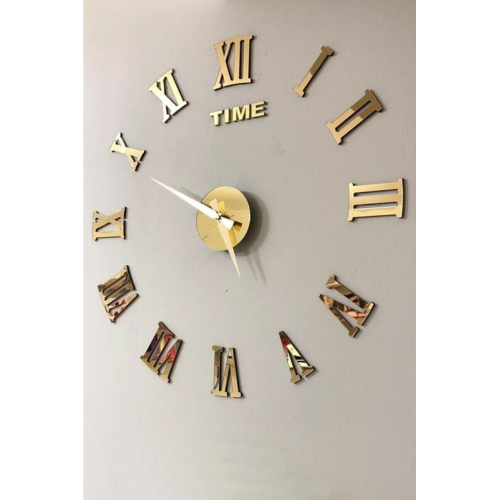 Time Collection 3d Roma Rakamlı Duvar Saati (ALTIN)