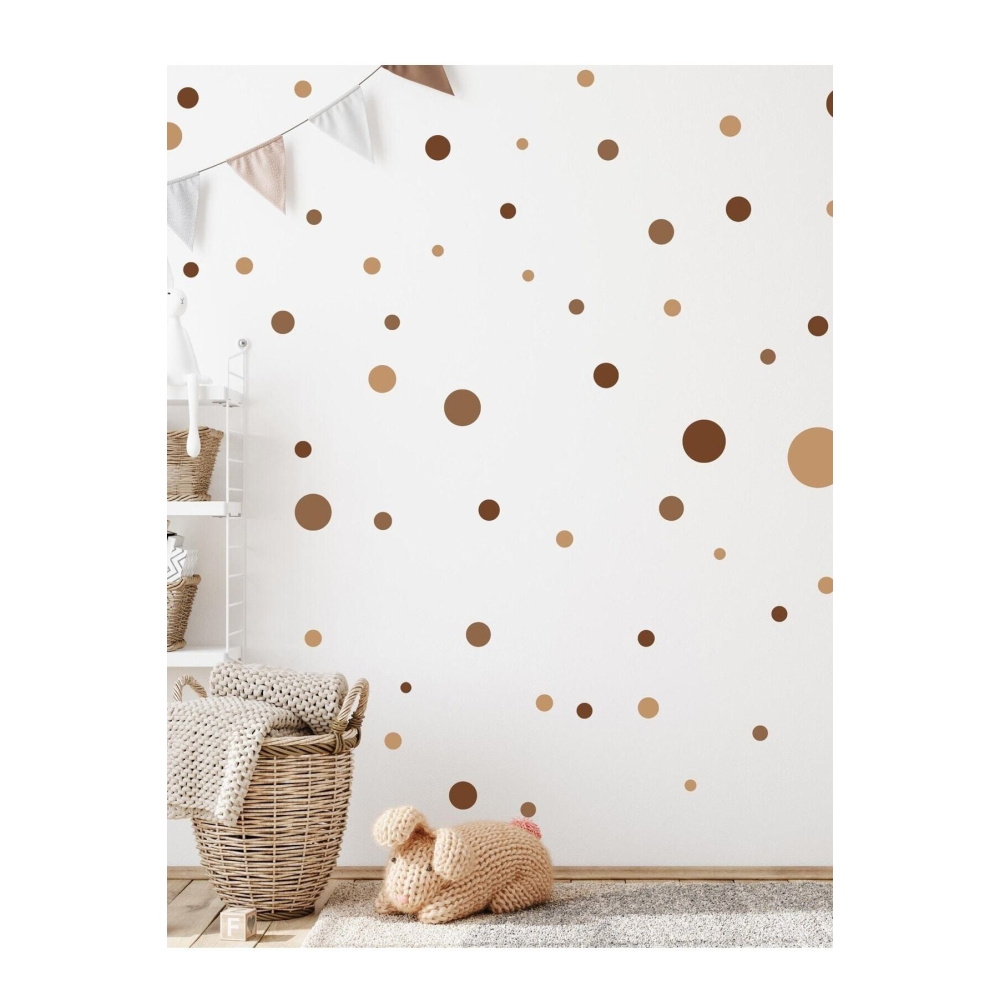 Dreamwallart Soft Kahverengi Tonlar Puantiye Set Renkli