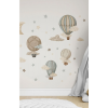 Retro Balonlar Bulutlar Çocuk Odası Duvar Sticker Seti